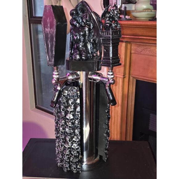 Halloween Kegerator Tap Tower Set: Skull, Gargoyle, Coffin - Hand Finished - Picture 5 of 8